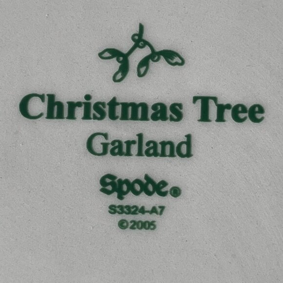 2 Spode Christmas Tree Garland Square Salad Plates 8.75” Vintage 2005 Holiday - Picture 6 of 10